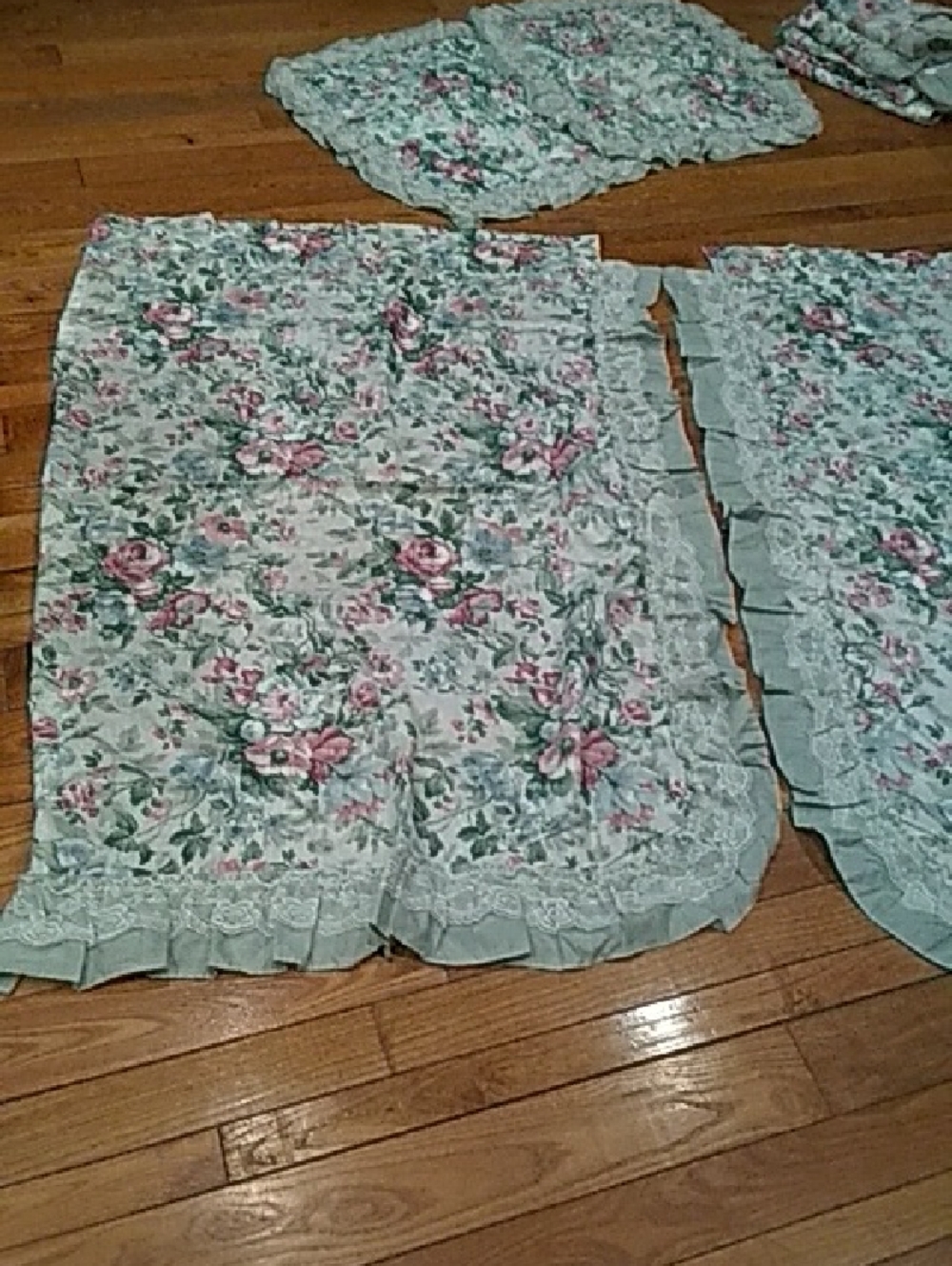 jcpenney Pastel Floral Pillow Shams and Curtains in Blue and Pink